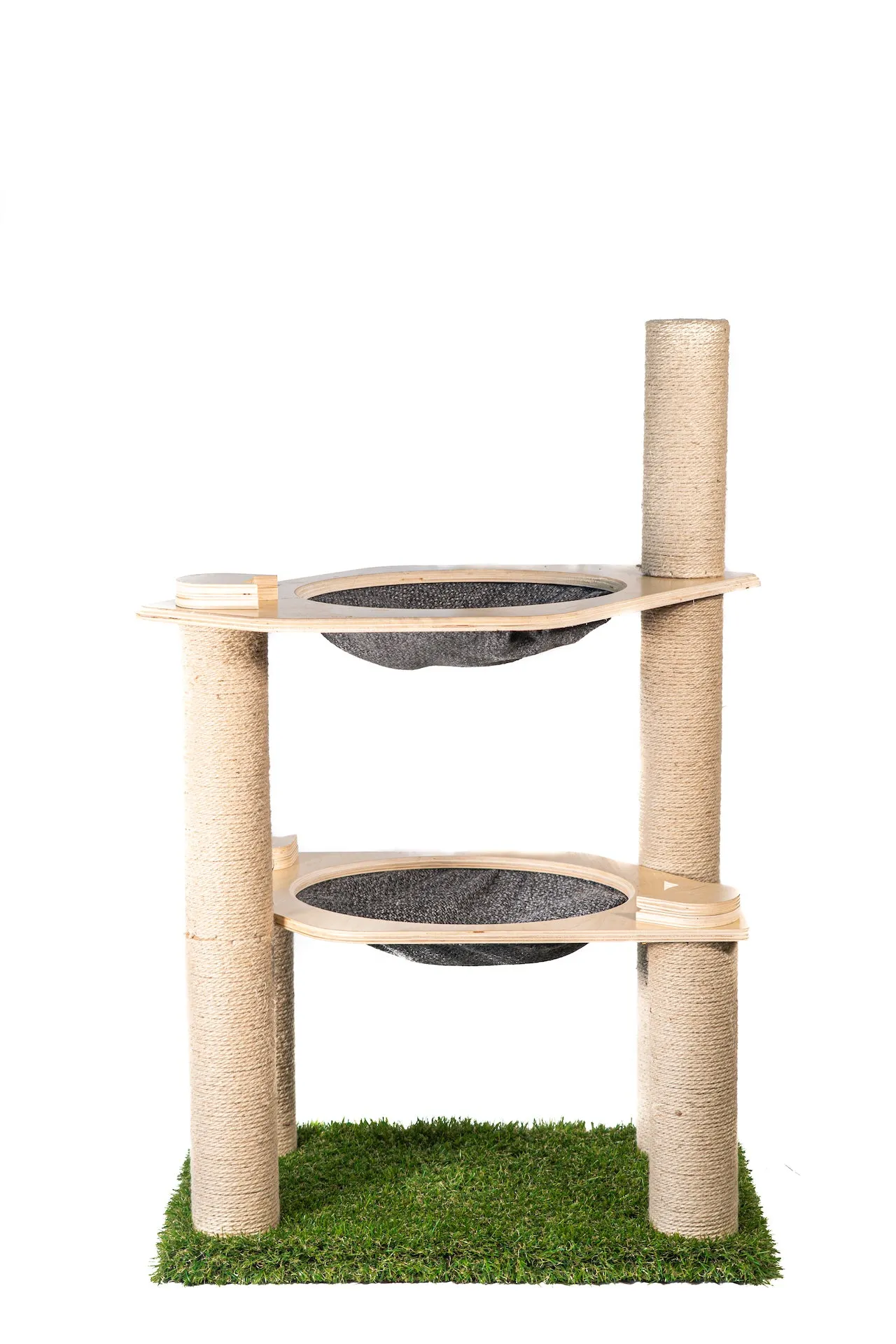 2-Level Cat Condo with Hammock Bed and Scratching Post