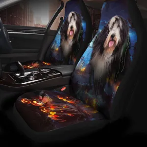 Bearded Collie Dog Halloween Car Seat Covers