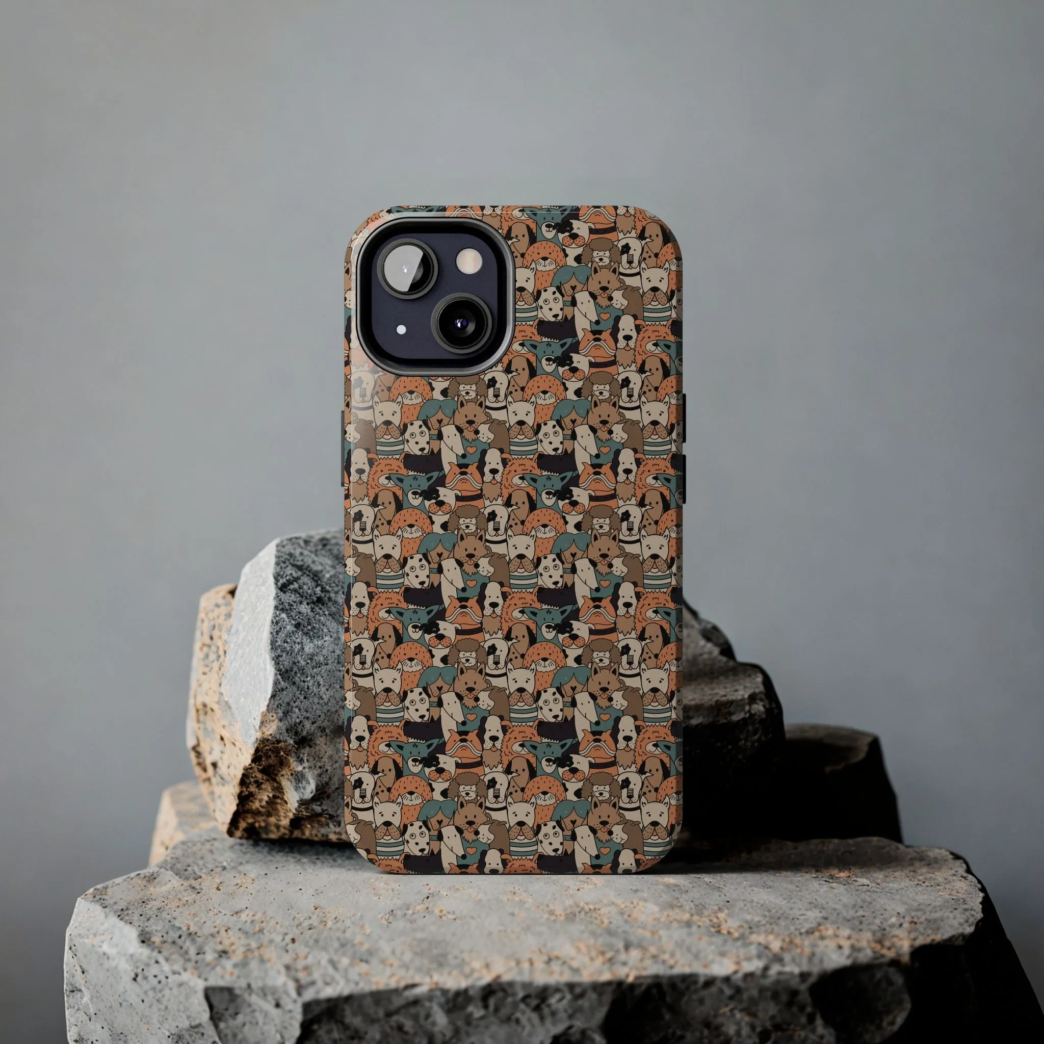 Cute Dog Face Pattern Phone Case | Dog Lover Gift | Clear TPU Case for iPhone & Android | Adorable Pet Dog Design Cover
